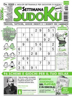 Settimana Sudoku – 05 luglio 2023