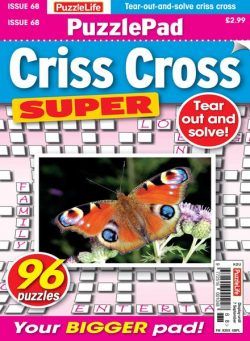 PuzzleLife PuzzlePad Criss Cross Super – Issue 68 – 14 August 2023