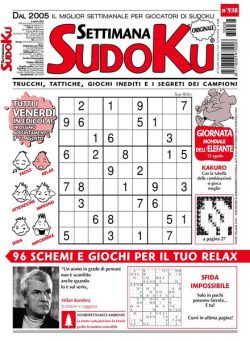 Settimana Sudoku – 2 Agosto 2023