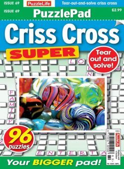 PuzzleLife PuzzlePad Criss Cross Super – Issue 69 – 7 September 2023