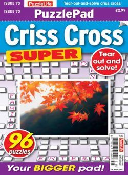 PuzzleLife PuzzlePad Criss Cross Super – Issue 70 – October 2023