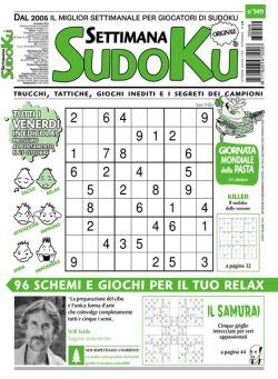 Settimana Sudoku – 20 Ottobre 2023