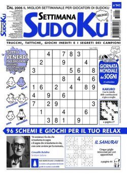 Settimana Sudoku – 22 Settembre 2023