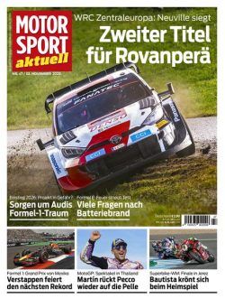 Motorsport aktuell – 31 Oktober 2023