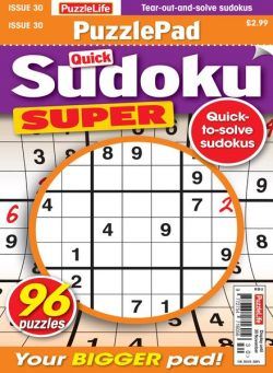 PuzzleLife PuzzlePad Sudoku Super – Issue 30 – 2 November 2023