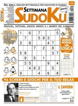 Settimana Sudoku – 12 Gennaio 2024