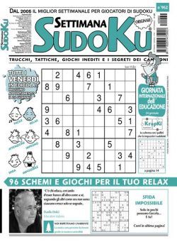 Settimana Sudoku – 19 Gennaio 2024