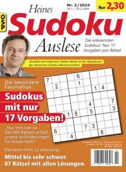 Heines Sudoku Auslese – Nr 2 2024