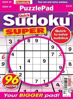 PuzzleLife PuzzlePad Sudoku Super – Issue 39 2024