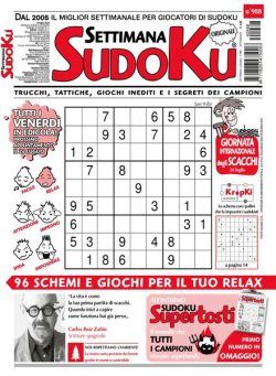 Settimana Sudoku – 19 Luglio 2024