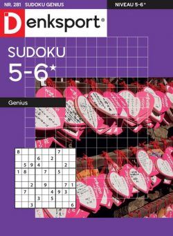 Denksport Sudoku 5-6 genius – 1 Augustus 2024