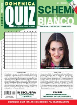 Domenica Quiz Schemi in Bianco – Agosto-Settembre 2024