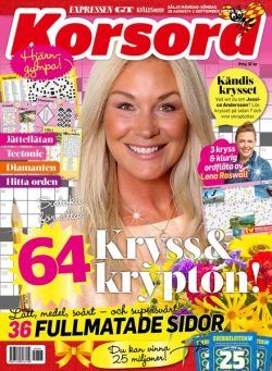 Korsord – 26 Augusti 2024