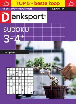 Denksport Sudoku 3-4 kampioen – 1 Oktober 2024