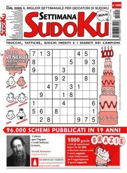 Settimana Sudoku – 11 Ottobre 2024