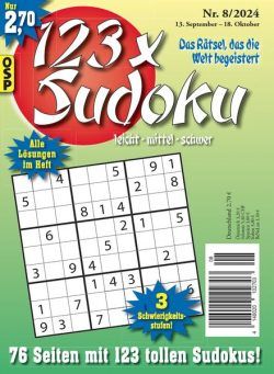 123 x Sudoku – Nr 8 2024