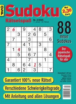 Sudoku Ratselspass – Nr 2 2025