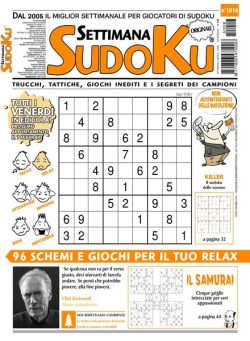 Settimana Sudoku – 31 Gennaio 2025