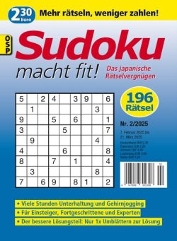 Sudoku macht fit – Nr 2 2025