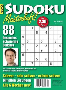 Sudoku Meisterhaft – Nr 2 2025