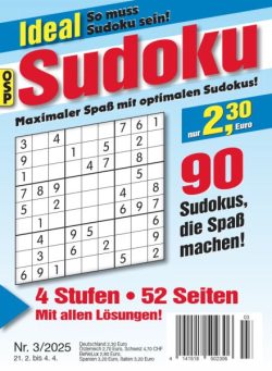 Ideal Sudoku – Nr 3 2025