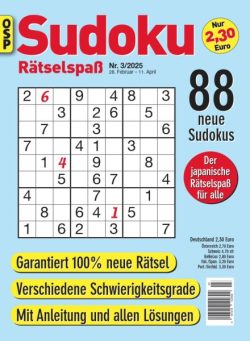 Sudoku Ratselspass – Nr 3 2025